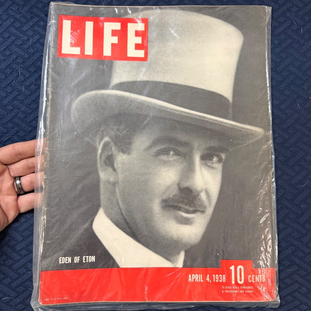 Vintage LIFE Magazine April 4 1938 Anthony‎ Eden Cover Lucky Strike Back Ad